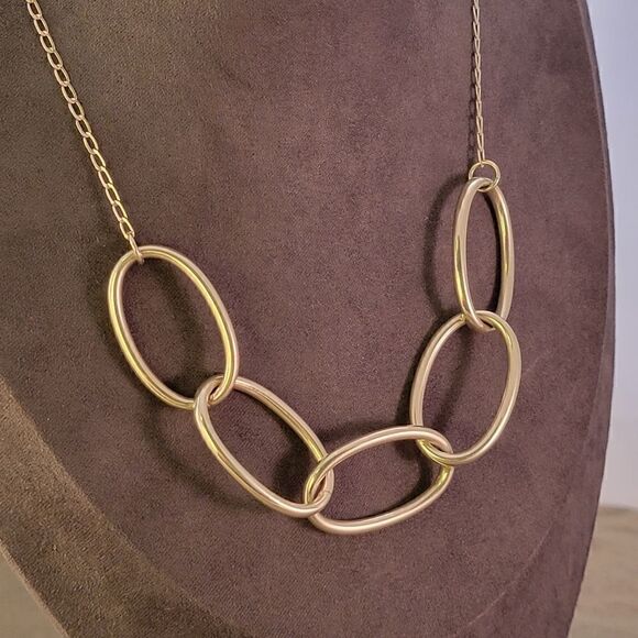 Sterling Contemporary Large Five Oval Loop Necklace - Picture 5 of 6